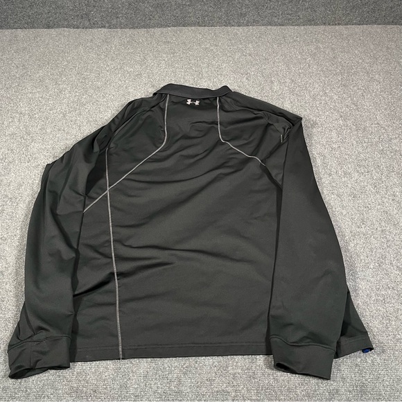 Under Armour Polo Shirt Mens 2xl Xxl Infrared Black 1/4 Zip Pullover Cold Gear - Picture 11 of 12